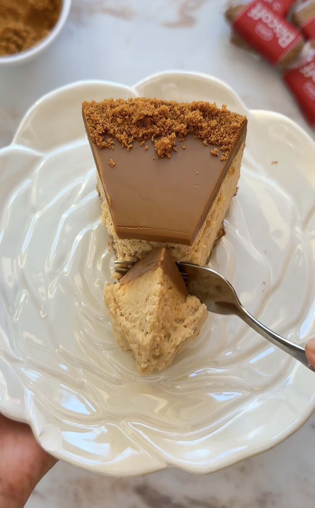 Biscoff Cheesecake sliced