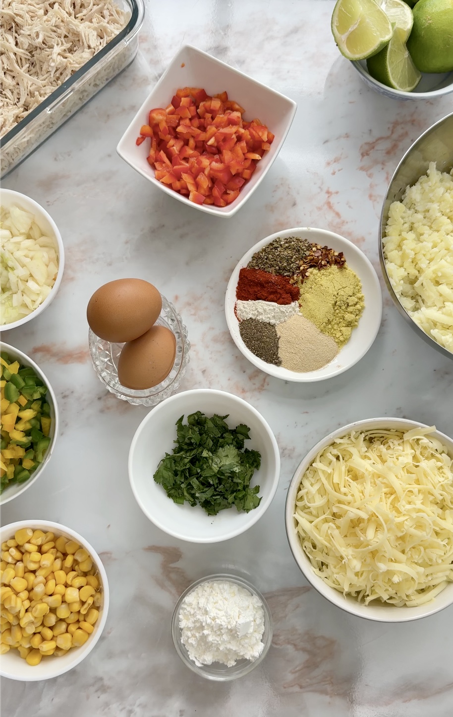Ingredient for chicken and potato croquettes
