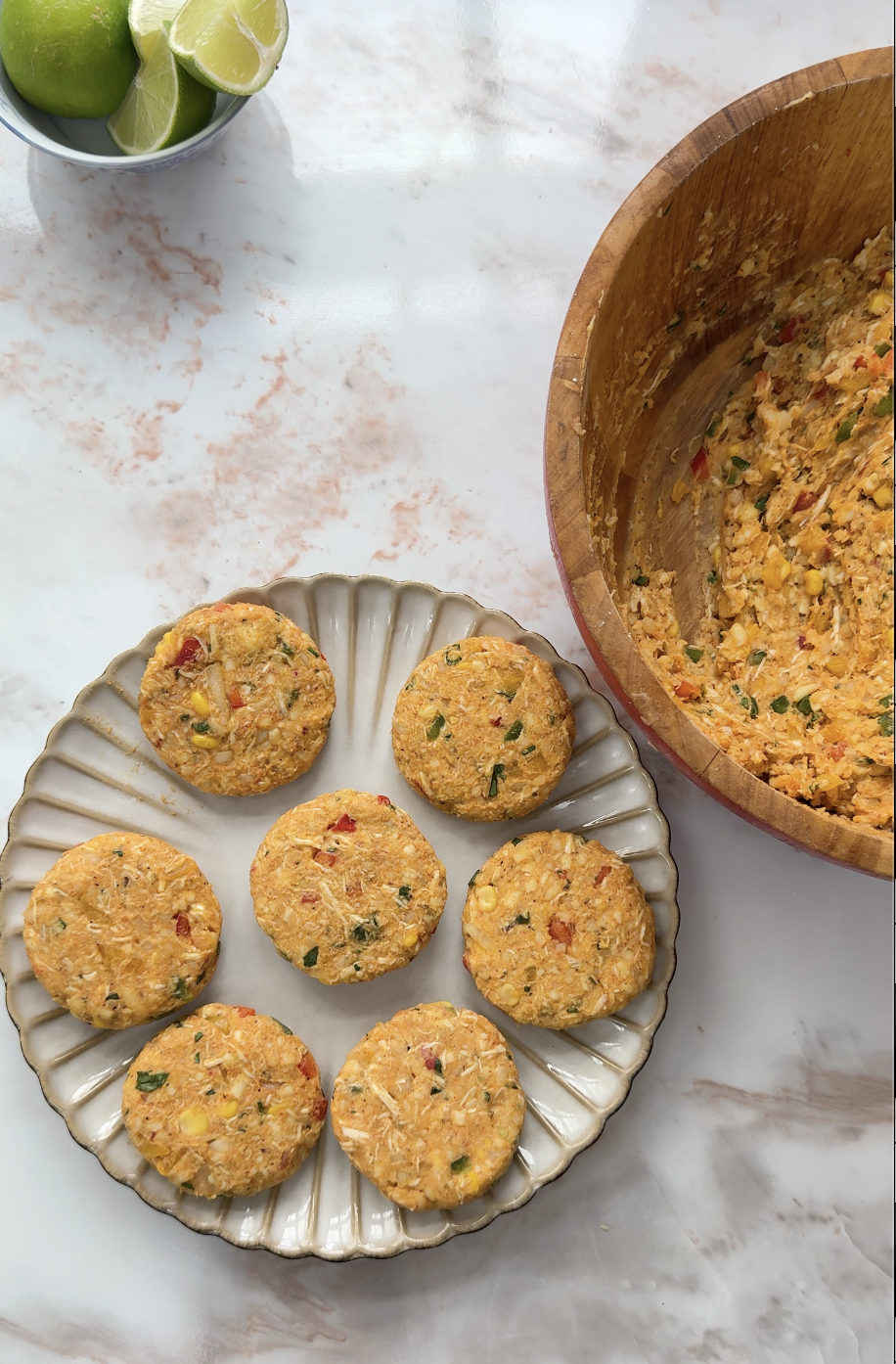Shaping the croquette mixture into perfect golden ovals