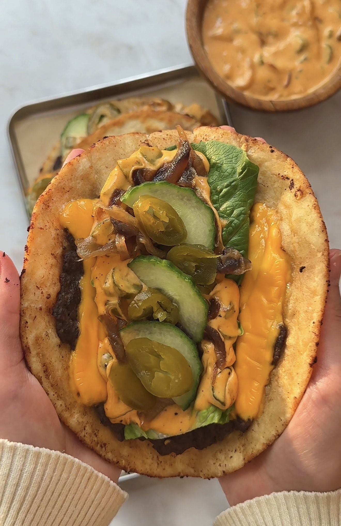 smash burger tacos